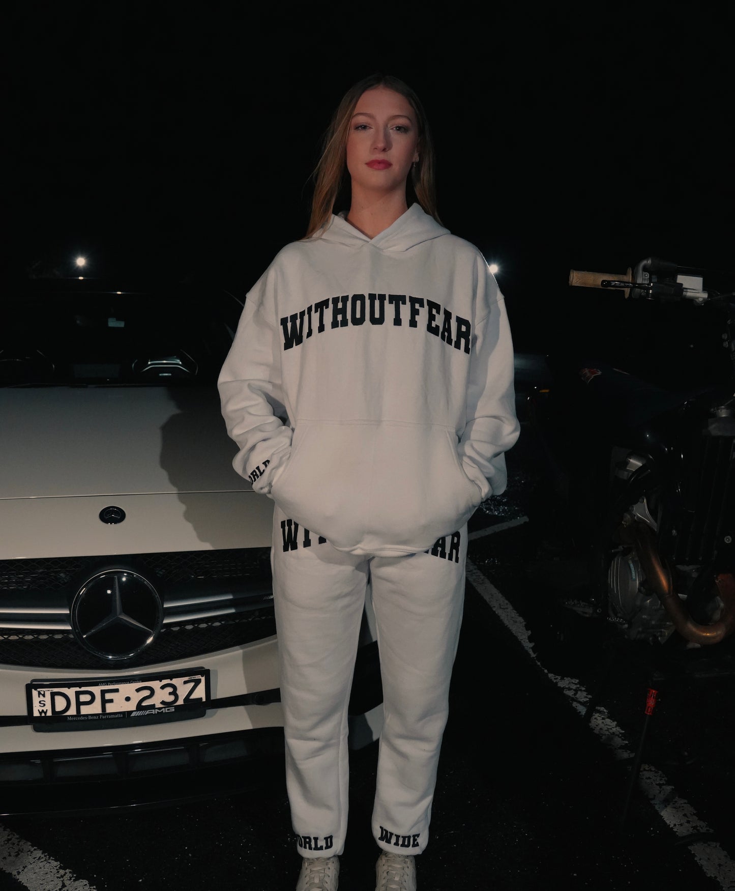 WHITE WORLDWIDE TRACKSUIT PANTS