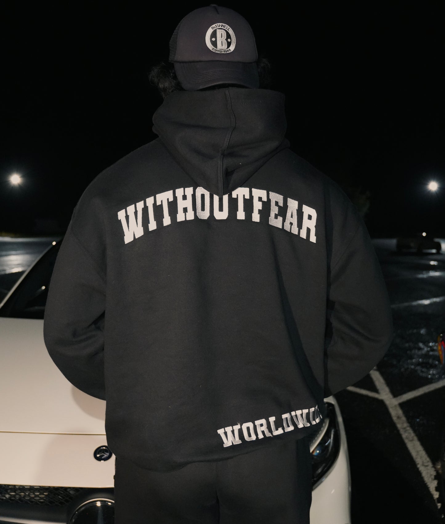 BLACK WORLDWIDE HOODIES